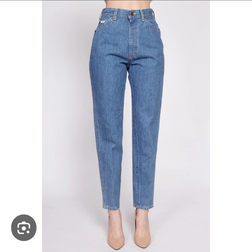 Vintage LEE Riders Classic Blue Women's Jeans Long Moms High Waist 80s - Picture 6 of 12
